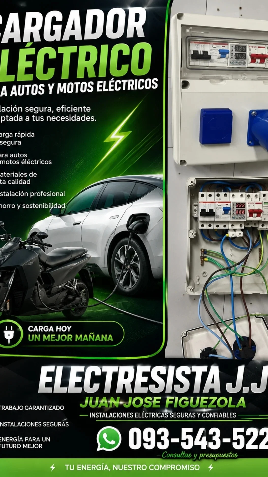 Tablero para auto eléctrico